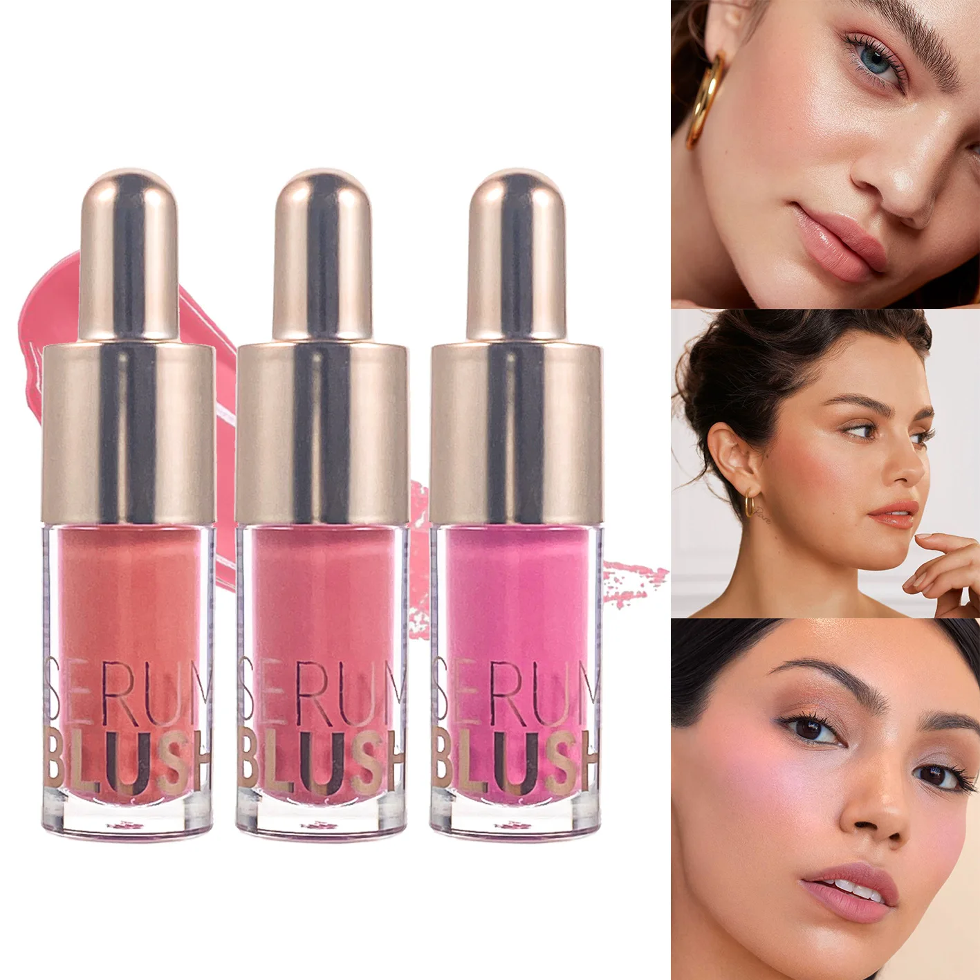 

Velvet Matte Liquid Blush Natural Tinted Cheek Face Rouge Blusher Cream High Pigment Makeup Lasting Coloring Brighten Complexion