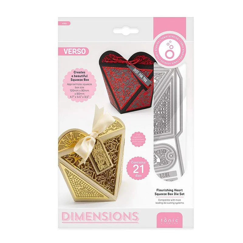 

Flourishing Heart Squeeze Box Metal Cutting Dies Craft for Scrapbooking Diy Handmade Knife Mould Blade Punch Stencil Model Decor