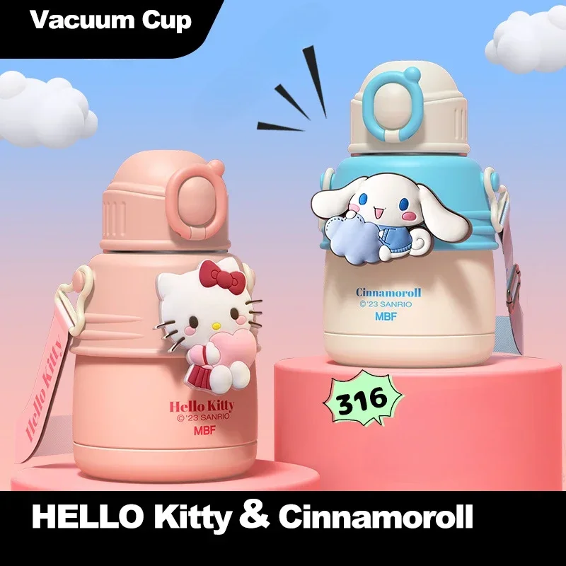 

Новый термос HelloKitty в стиле аниме Sanrio чашка понравился Коричный кавайный большой емкости из нержавеющей стали зимняя чашка для воды с соломинкой для кофе