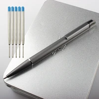 15pcsset metal ballpoint pen with refills for school office stainless steel material rotating stationery supplies pens