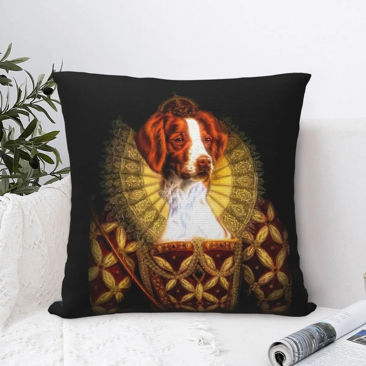 

Nordic Puppy Pet Classic Royal Oil Painting Pillow Case Decor Animal Cushion Cover for Sofa Pillowcase Pillow Covers