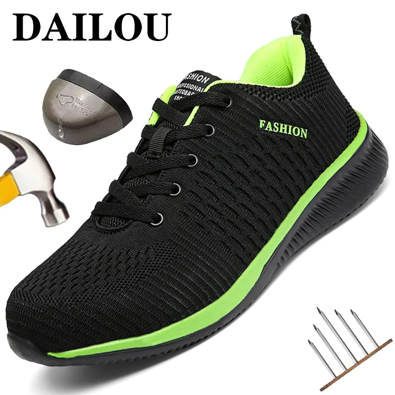

Safety Work Shoes Men Women Steel Toe Boots Anti-Smashing Indestructible Shoes Puncture-Proof Boots Lightweight Work Sneakers