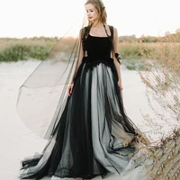 fashion lace black evening dresses 2022 sexy square collar appliqued a line tulle prom gowns sleeveless party dress backless