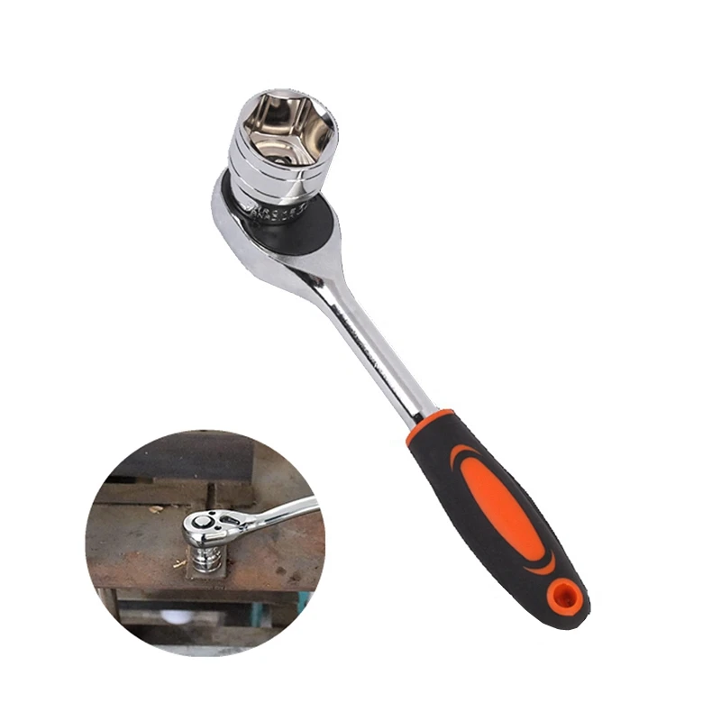 

Krachtige 1/2" Socket Adapter Sleeve Heads + 1/2" Square Head 24 Teeth Ratchet Wrench Hand Tool 2Pcs Set