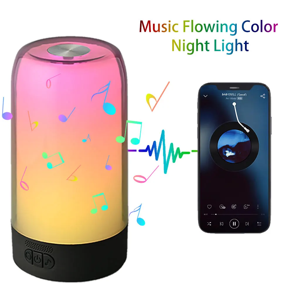 LED USB Type-C Night Lights Music Flowing Color Lamp RGB Music Lamp Bedroom Decoration Party Atmosphere Night LightS