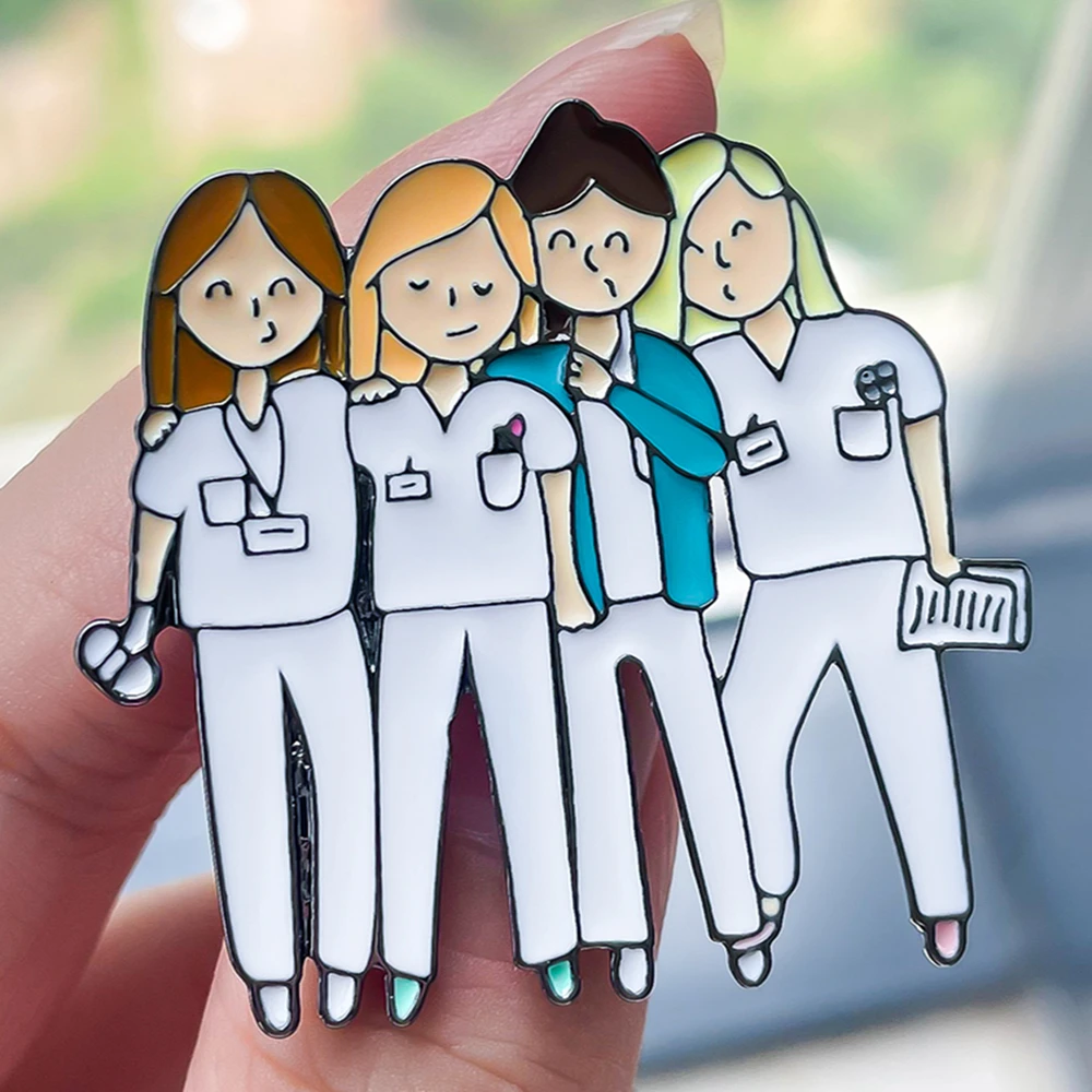 

Catuni Doctors Nurses Enamel Pin Brooch Cartoon BFF Medical Lapel Badge Jewelry Medicine Gift for Women