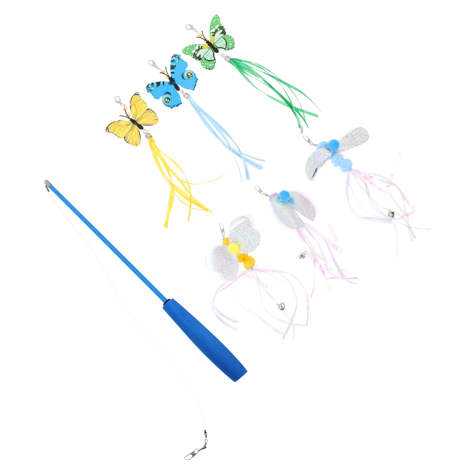 

1 Set Cat Teaser Set Cat Wand Interactive Cat Tassel Fairy for Cat Kitten ( Mixed Color )