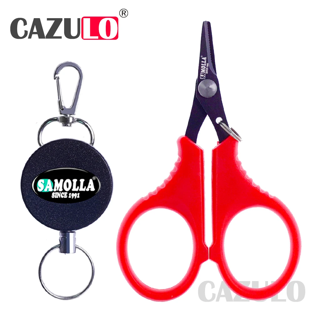 

2022 Fishing Scissor Accessories Retractable Badge Holder Cut Braid Line 420 Stainless Steel Electrician Portable Scissors Tools