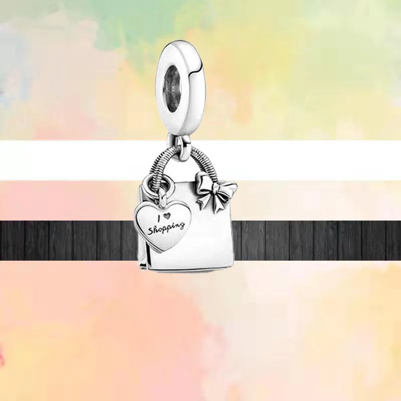 Блестящие бусины на высоком каблуке серебряного цвета подвески для браслетов