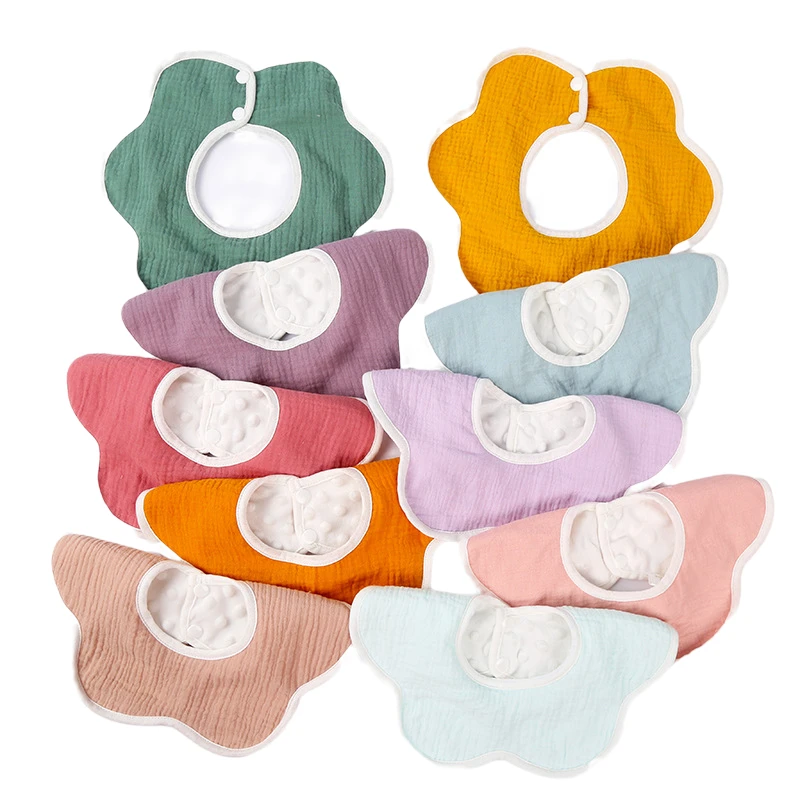 

Baby Peas Bib Soft High Quality Cartoon Cute Bib Newborn Breathable Solid Cotton Eating BurpTowel Stuff for Boys Girls Infant