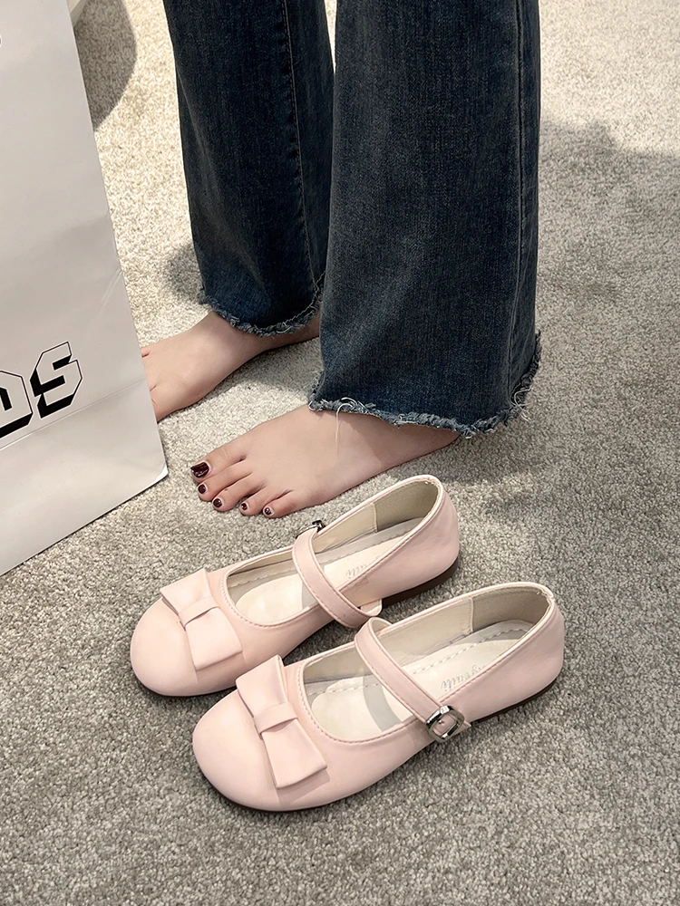 

Shoes Woman 2023 Ballet Flats Shallow Mouth Round Toe Female Footwear Elegant Casual Sneaker All-Match New Ballerinas Dress Retr