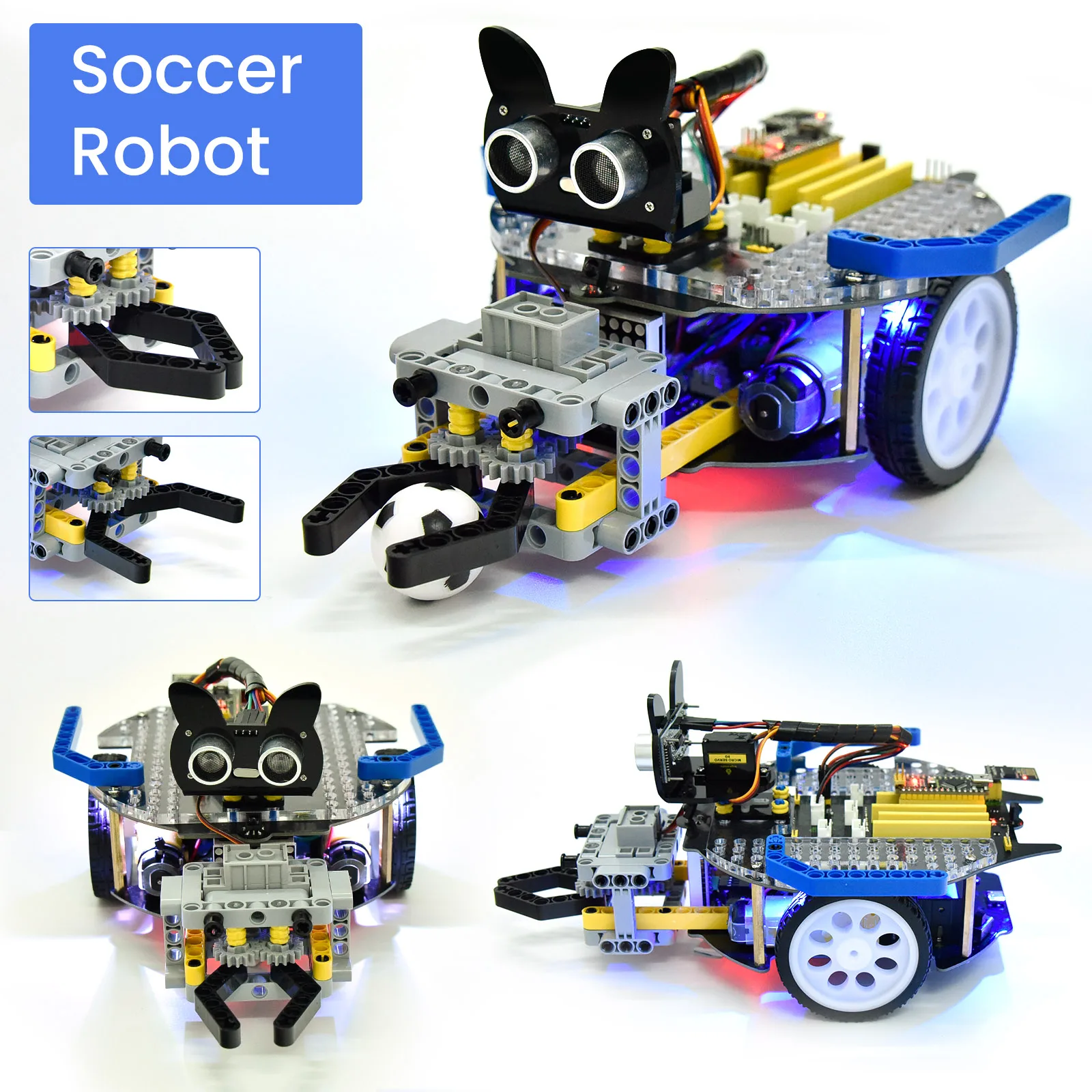 Keyestudio 3 in 1 Beetlebot Robot Car for Arduino(Raspberry Pi Pico/ESP32) STEM Education DIY Kit Compatible with LEGO+Projects