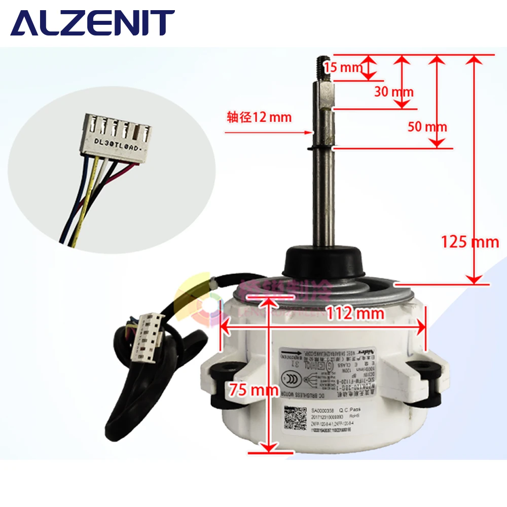 

New For Midea Inverter Air Conditioner DC Fan Motor WZDK120-38G-1 DC310 120W 1000r/min SIC-71FW-F1120-8 Conditioning Parts