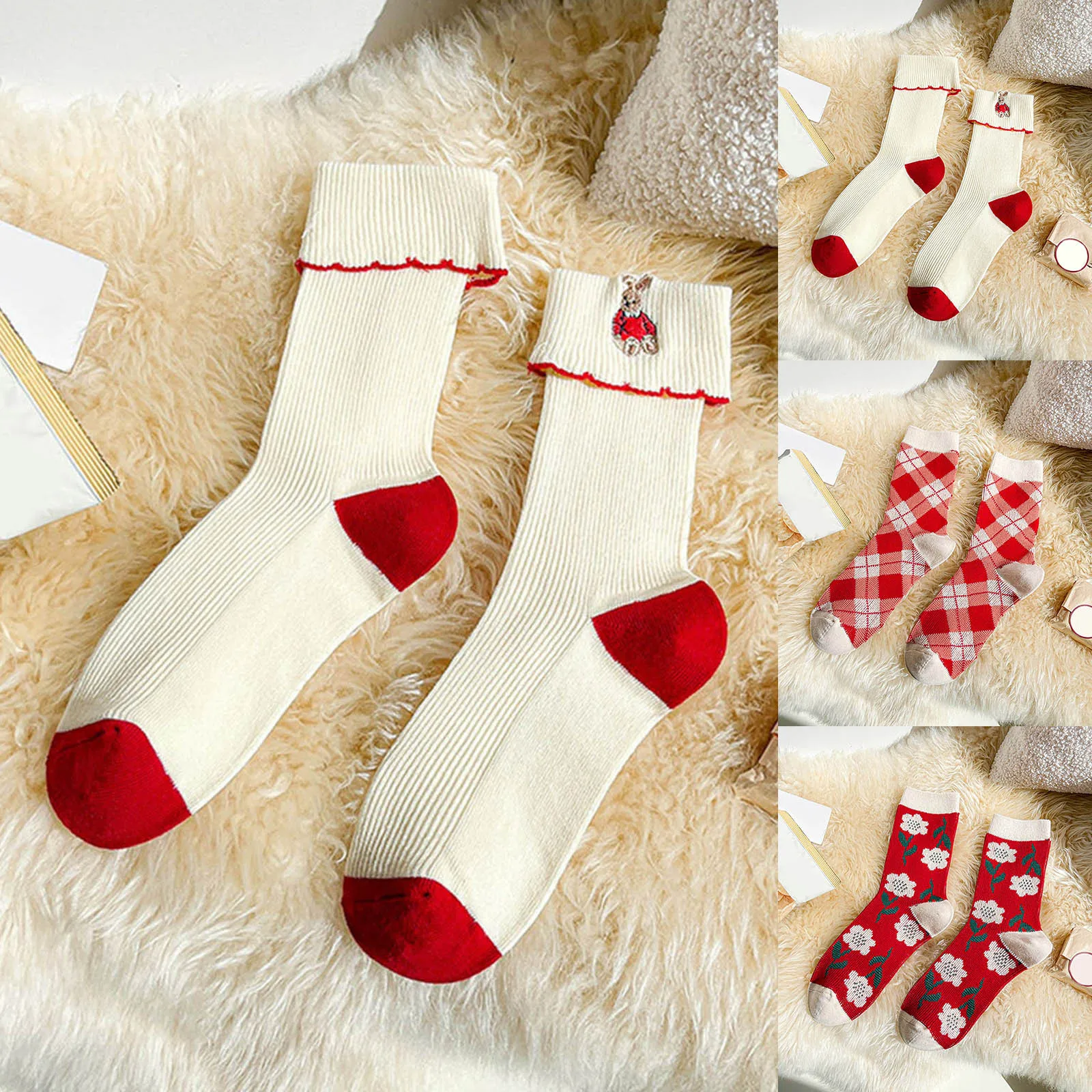 

Christmas Warm Lady Heart Cute Winter Kawaii Thick Casual Women Socks Fuzzy Fluffy Terry Warm Socks Cute Cotton Socks Female
