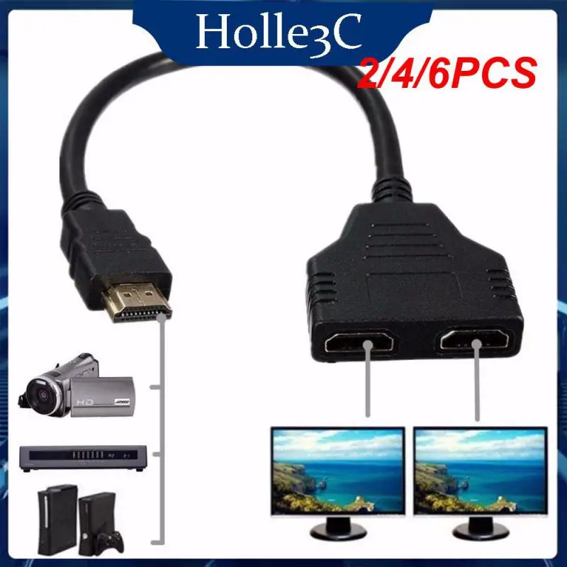 

2/4/6PCS High Quality 1 In 2 Out Splitter Cable 30 Cm Portable Adapter Converter Signal Transfer 1080p HDMI-compatible Adapter