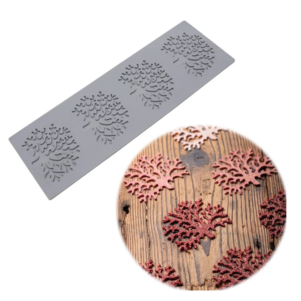 

Coral Leaves Decorative Lace Mat Leaf Cake Mold Sugar Craft Silicone Pad Fondant Moulds Decorating Tools Baking Accessories