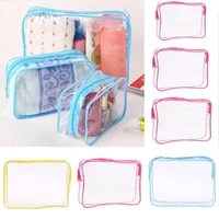 1pc new storage bag waterproof cosmetic storage bags unisex luggage travel case plastic packing clear pvc rectangle bags