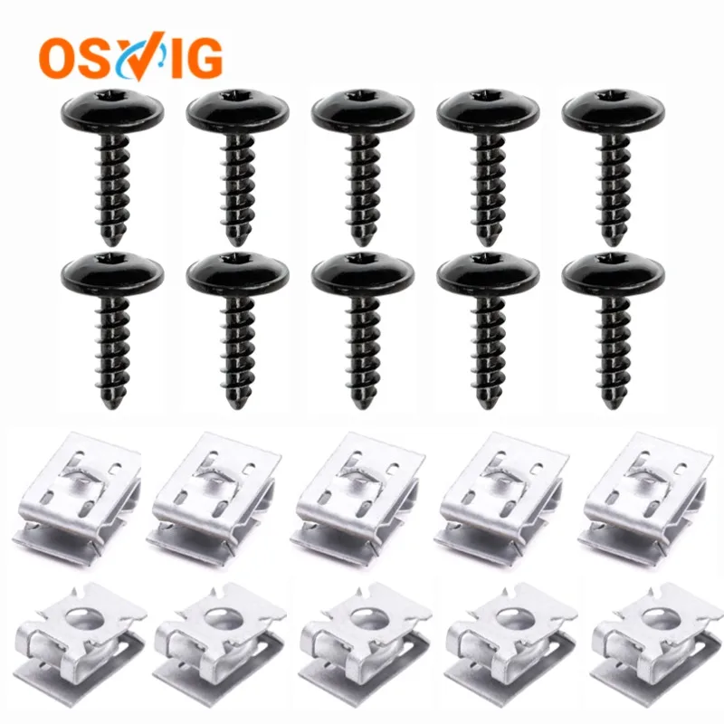 

10 компл. T25 M5-2x16 мм вкладыш для крыла, брызговик, крышка бампера, винт Torx и комплект U-образных гаек для VW N 90974701 N 90959101