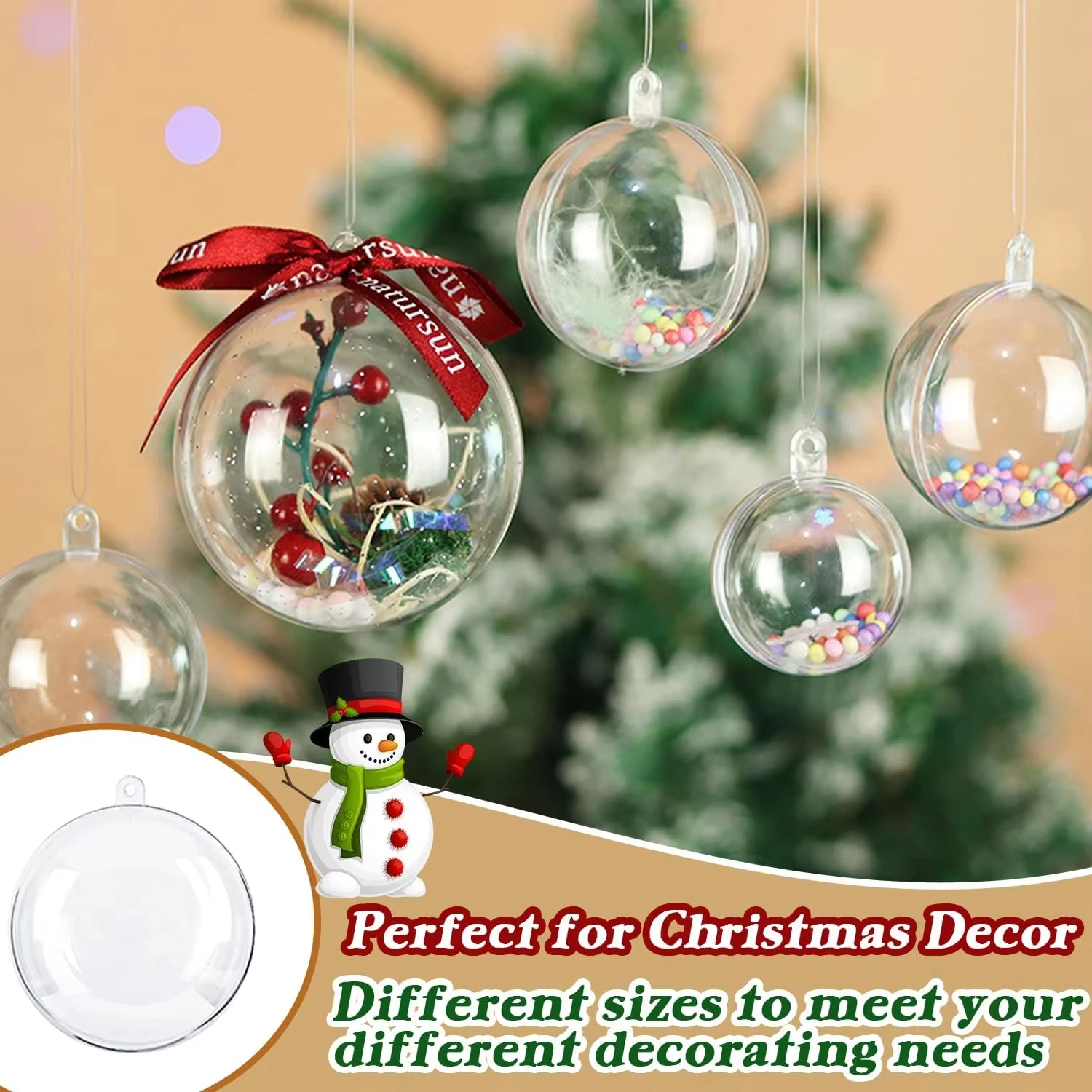 1 шт. прозрачные пластиковые шарики с наполнительными аксессуарами для