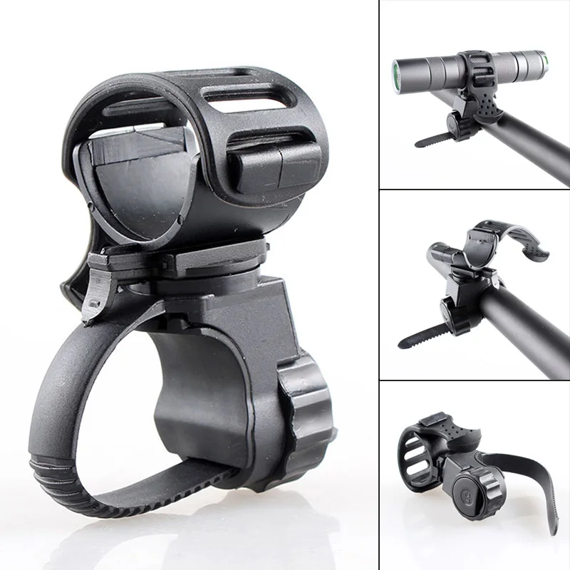 

360 Degree Holder Black Rotation Bicycle Handlebar Light Bracket Bike Handle bar Mount Lamp Clip Support.Clamp