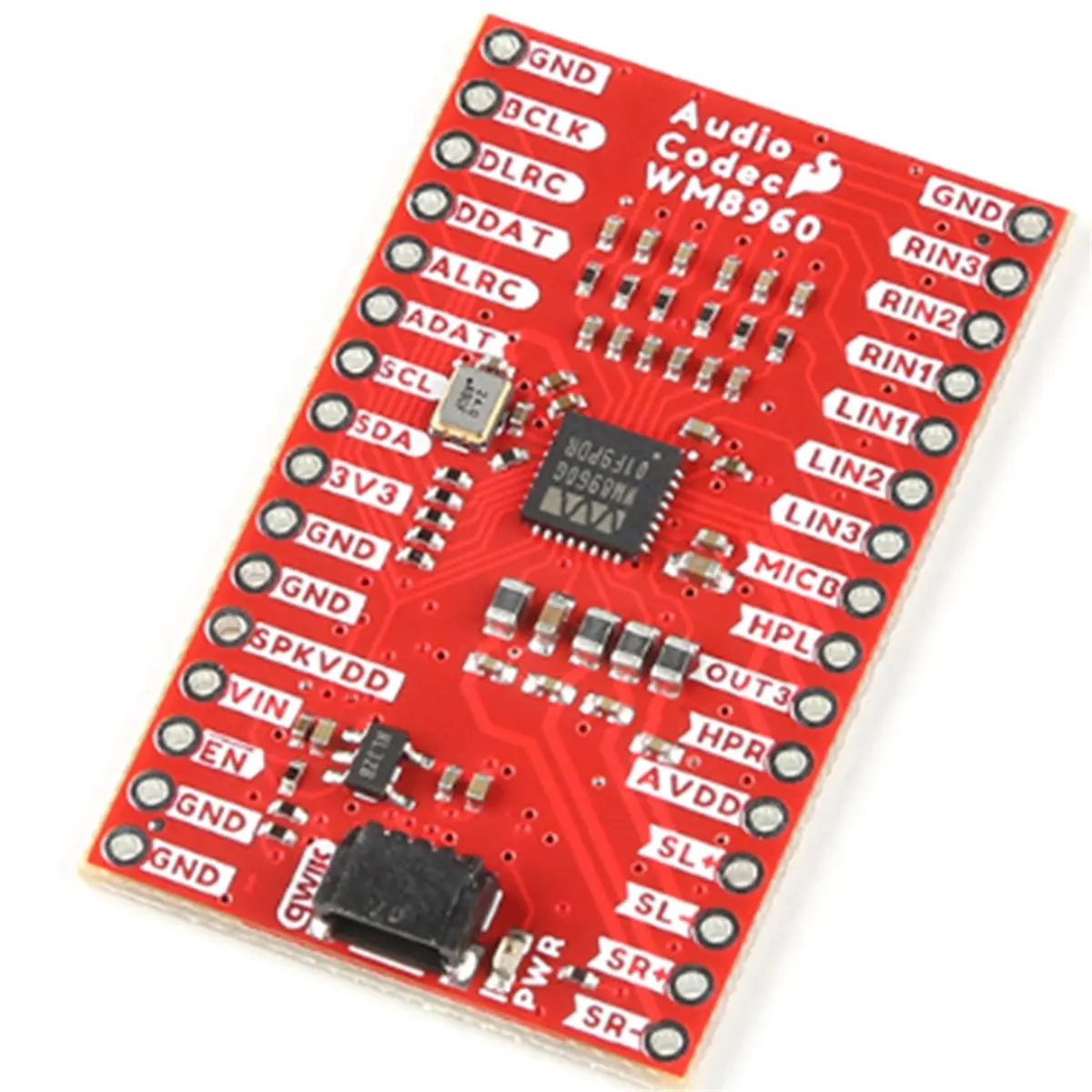 Фото (DT37) BOB-21250 Аудиокодек WM8960 Qwiic I2S Стереоаудиомодуль, плата для разработки усилителя для наушников и колонок №2