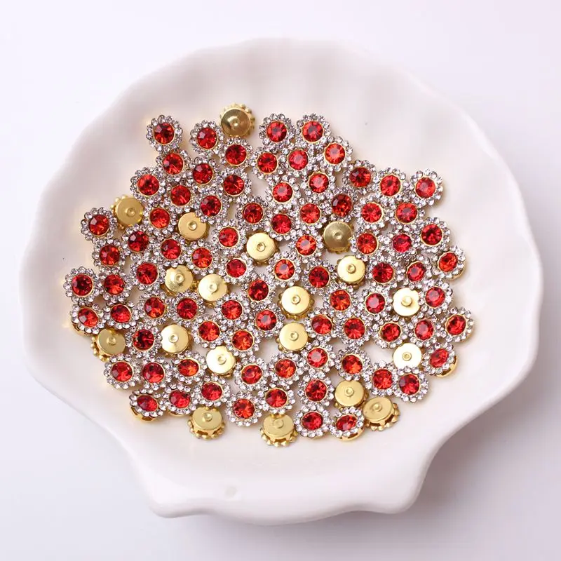 Цветочное украшение в форме сердца 8 мм 100 шт. круглые бриллиантовые Подсолнухи