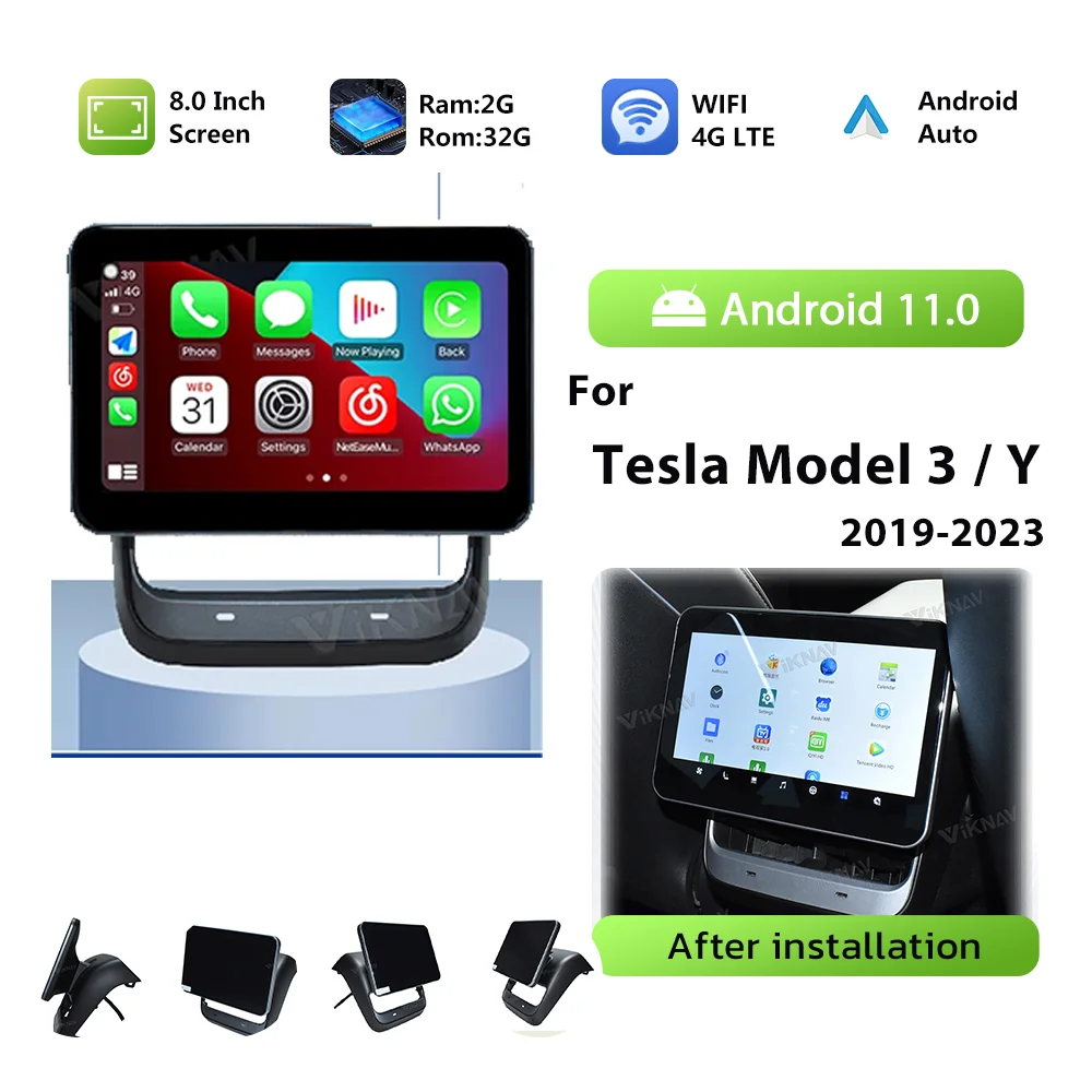 Панель кондиционирования воздуха для Tesla Model 3/ Y Android 11 автомобильная задняя