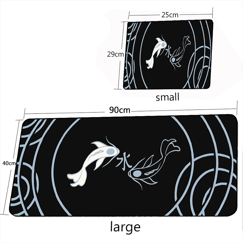 drop shipping chinese style koi mouse pad large cute black mousepads gaming accessoroes laptop gamer waterproof keyboard deskmat free global shipping