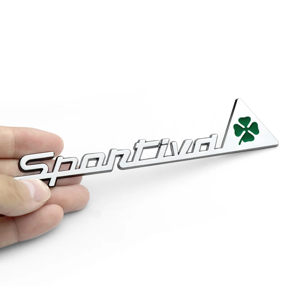 1 PCS 3D Metal Car Four Leaf Clover Custom Logo Sticker for Alfa Romeo 159 Sportwagon Giulietta Mito Stelvio 166 156