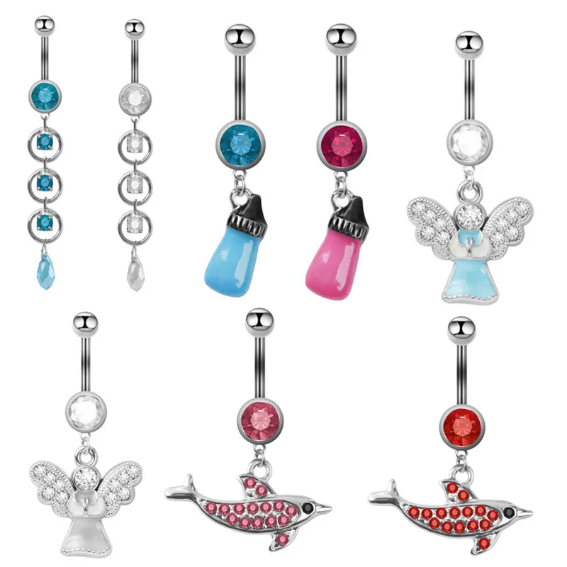 1 шт. кольцо для пирсинга пупка из нержавеющей стали