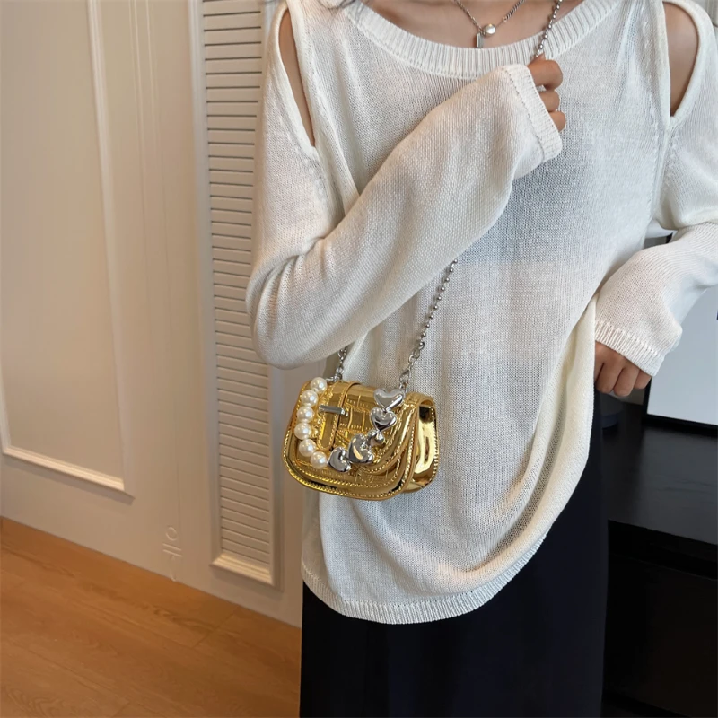

Female Bags on Sale 2023 High Quality Summer New Tidal Currentpearl Chains Versatile Mini Premium Feel Shoulder Cross-body Bag