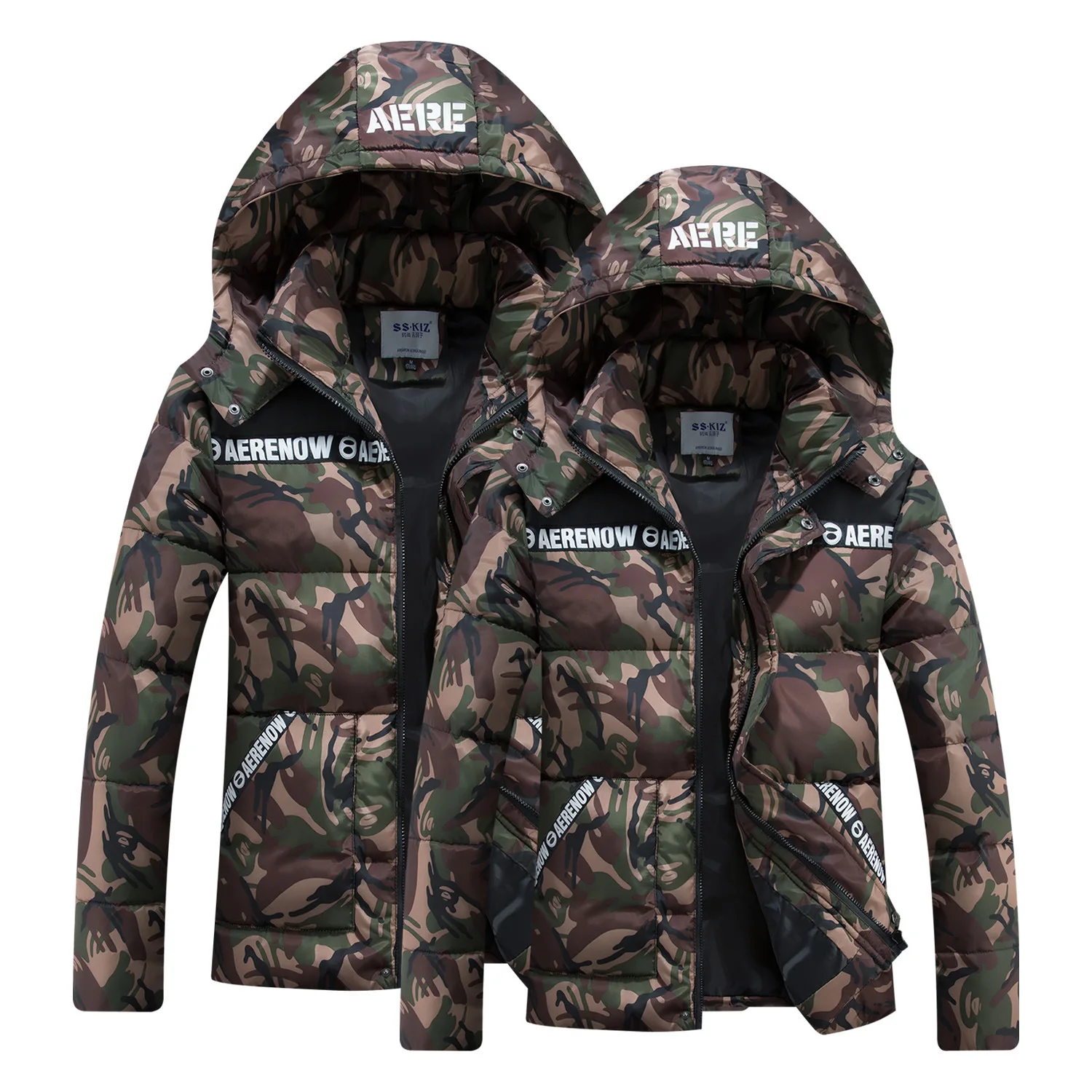 

Winter Men's Jacket Hooded Cotton Padded Jacket Men's Foreign Trade Camouflage Outdoor Couple Downs Cotton Padded Jacket