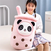 kawaii 5070cm new milk tea cup plush pillow toy cute panda plush pillow stuffed soft milk tea cup plush toy kids birthday gifts