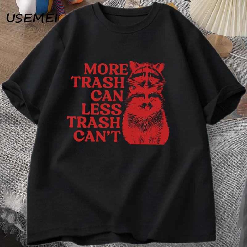 Футболка Мужская/Женская/женская с рисунком енота/мусора