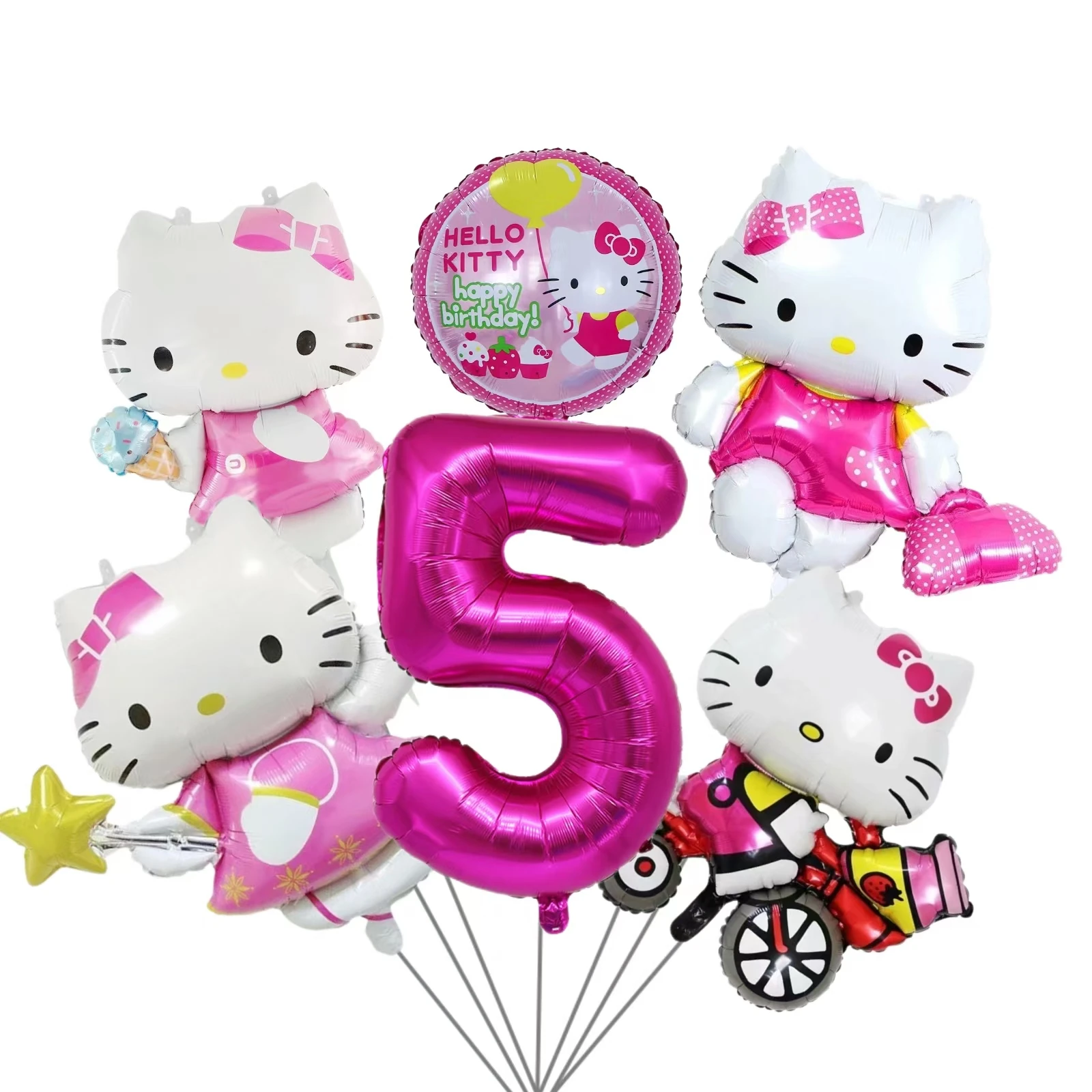 

Розовые фольгированные шары Hello Kitty 0-9 MINISO