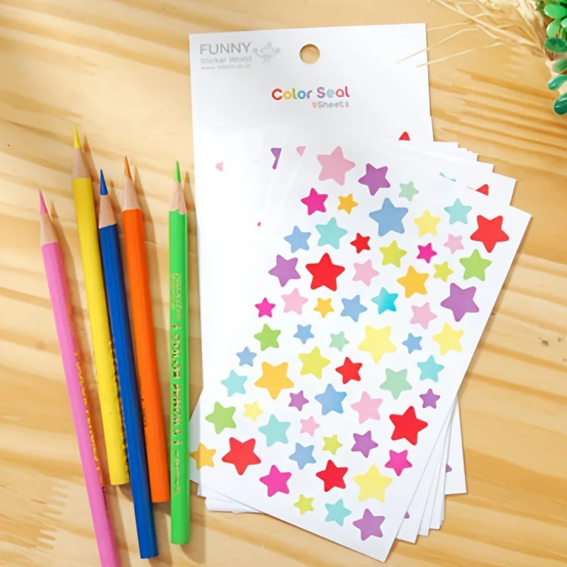 5 шт. наклейка в виде звезды Радуга