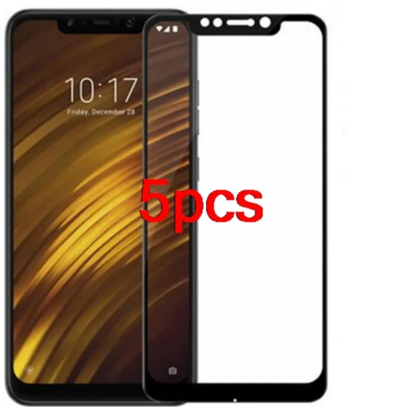 5 шт. для xiaomi pocophone f1 закаленное стекло полная защитная пленка экрана poco стекла