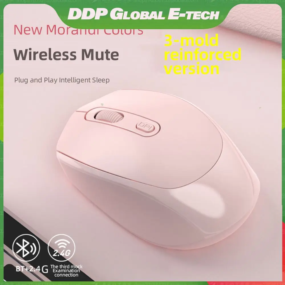 

Morandi Pc Laptop Mice Mute Portable 2.4ghz Wireless Mice With Usb Receiver 500mAh Gamer 4 Buttons Mouse For Computer Anti-skid