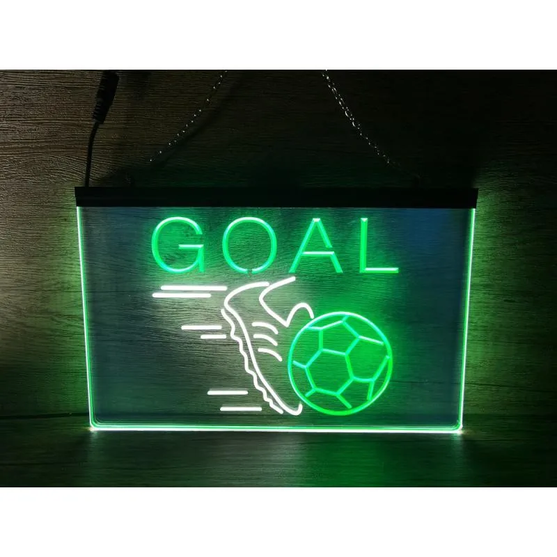 

Soccer Goal Football Bar Man Cave Dual Color LED Neon Sign
