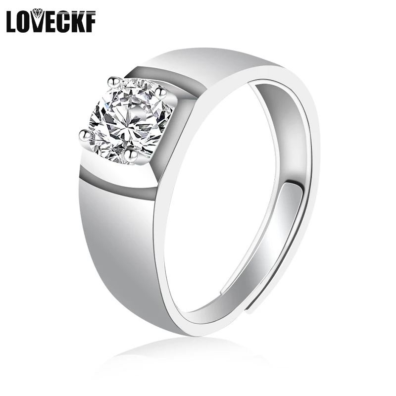 

S925 Серебряное 18K Белое Золото Муассанит изменяемое кольцо для мужчин кольца с отчётом GRA