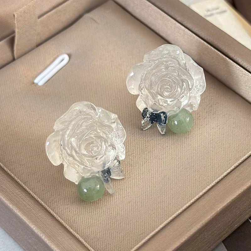 Женские Геометрические серьги-гвоздики из металла и смолы