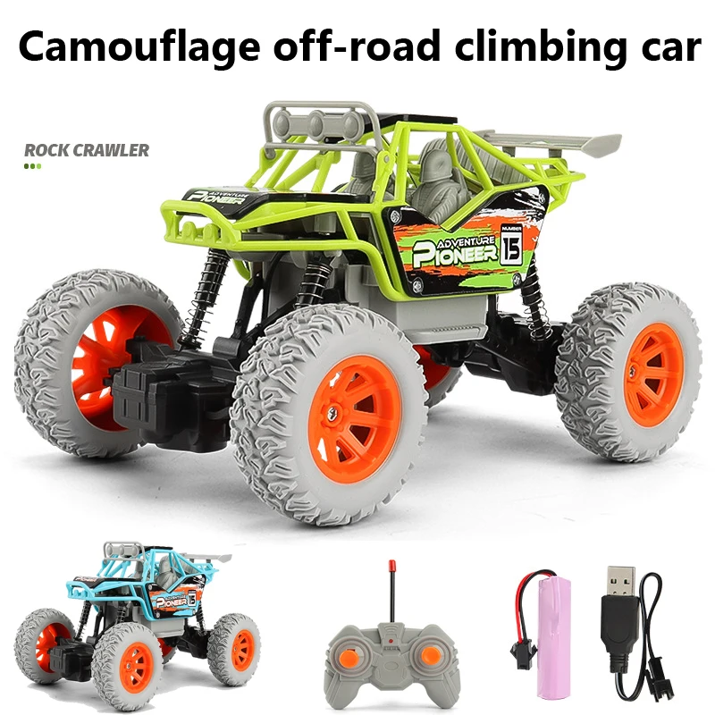 

1:20 4-channel remote control climbing off-road vehicle anti-fall camouflage graffiti remote control high-speed car toy car