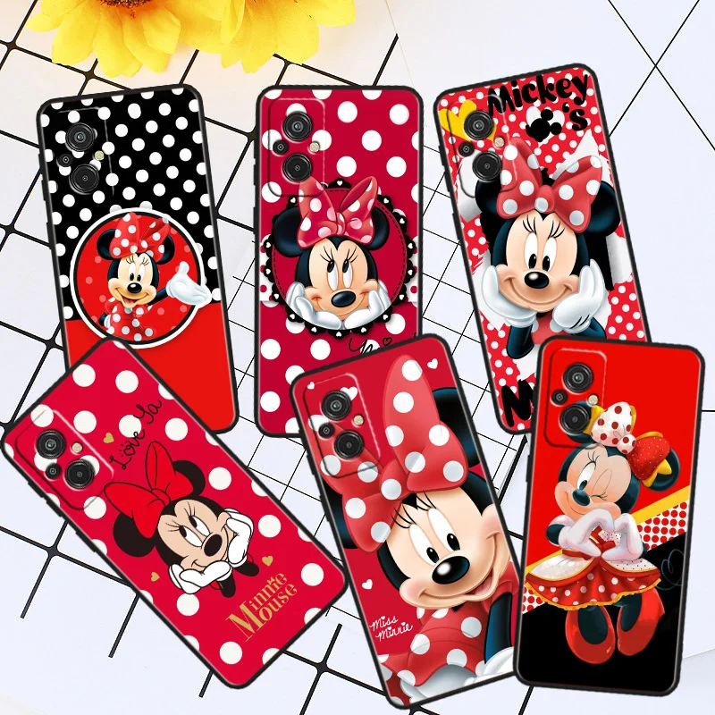 

Disney Minnie Mouse Point Phone Case For Xiaomi Redmi K60E K60 K50G K50 K40S K40 K20 S2 6A 6 5A 5 Pro Ultra Black Soft Cover