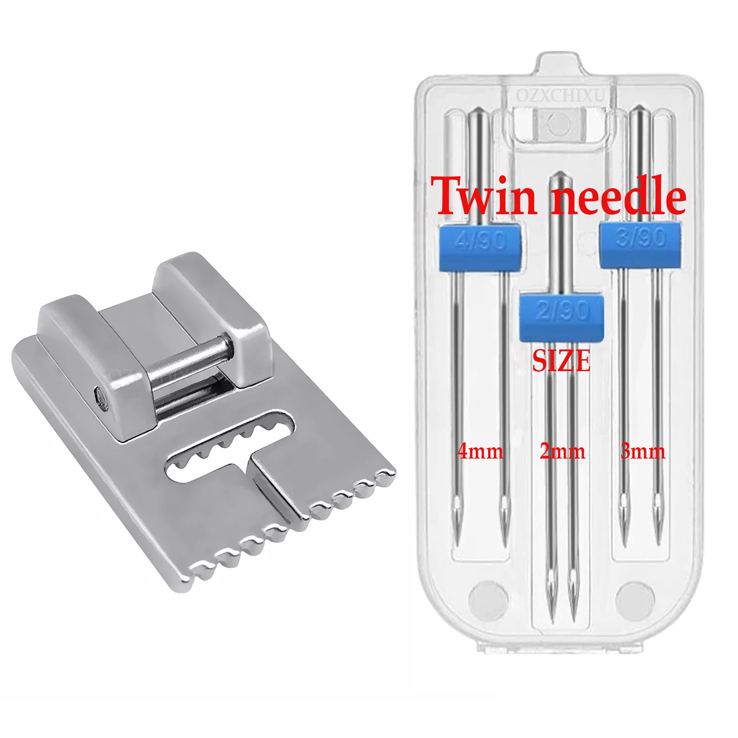 3 PCS Twin Needles Size 2/3/4mm And Wrinkled 9 Grooves Sewing Presser Foot Feet For Singer Brother Sewing Machine Accessories