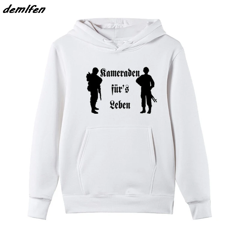 

Spring Autumn Men Fleece Hoodie Comrades For Life, German Army, Wehrmacht Sweatshirt Hip Hop Jacket Coat Harajuku Streetwear