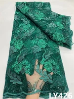 xiya nigeria velvet sequin lace fabrics new embroidery sequence fabrics fashion party wedding dresses fabric ly426