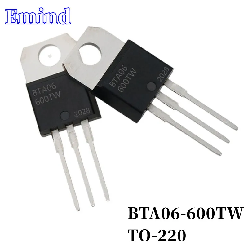 

10 шт. BTA06-600TW BTA06 Тиристор TO-220 6A/600V DIP Triac большой чип