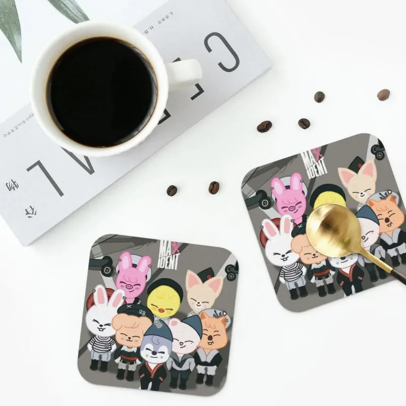 

All Members Maxident Coasters PVC Leather Placemats Non-slip Insulation Coffee Mats for Home Kitchen Dining Pads Set of 4