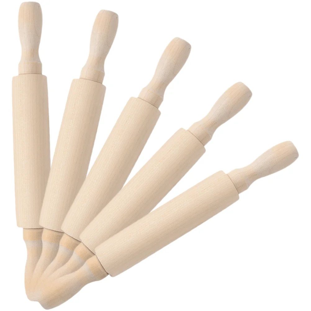 

5pcs Wooden Rolling Pin Dough Rolling Pin Kids Rolling Pin