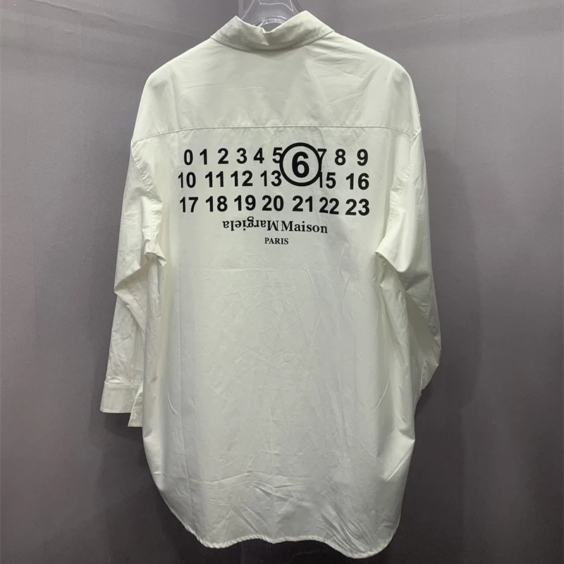 

Рубашка Мужская/женская оверсайз с длинным рукавом и принтом календаря